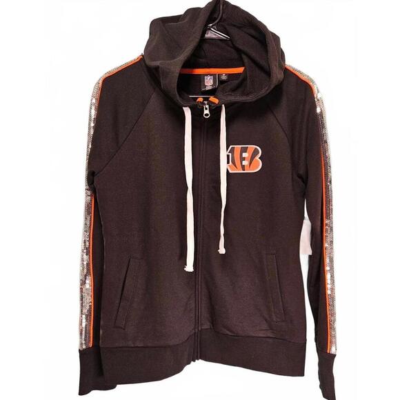 NFL Cincinnati Bengals Women's Hoodie With Sequins Size Medium - Picture 1 of 9